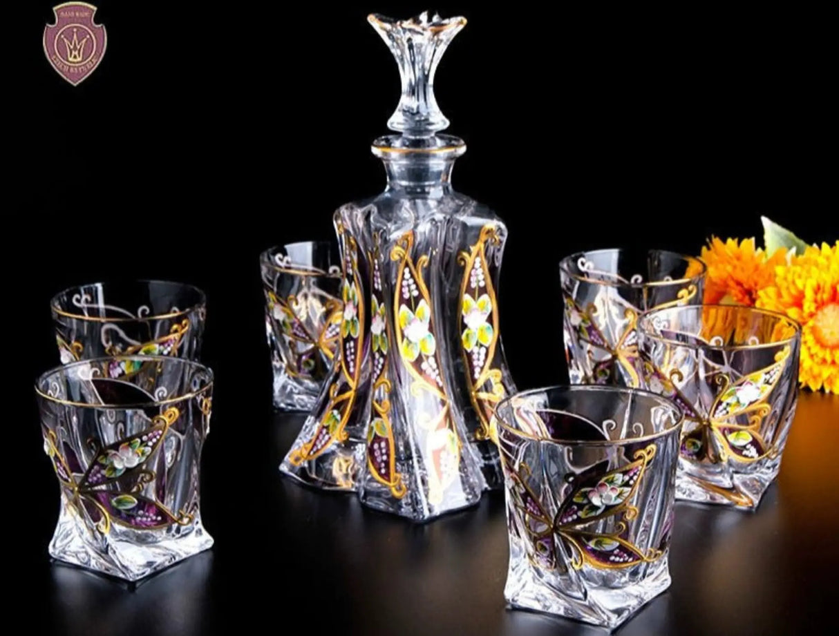Bohemia Crystal Glass Whiskey & Wine Set - 401ML to 500ML - Julia M LifeStyles