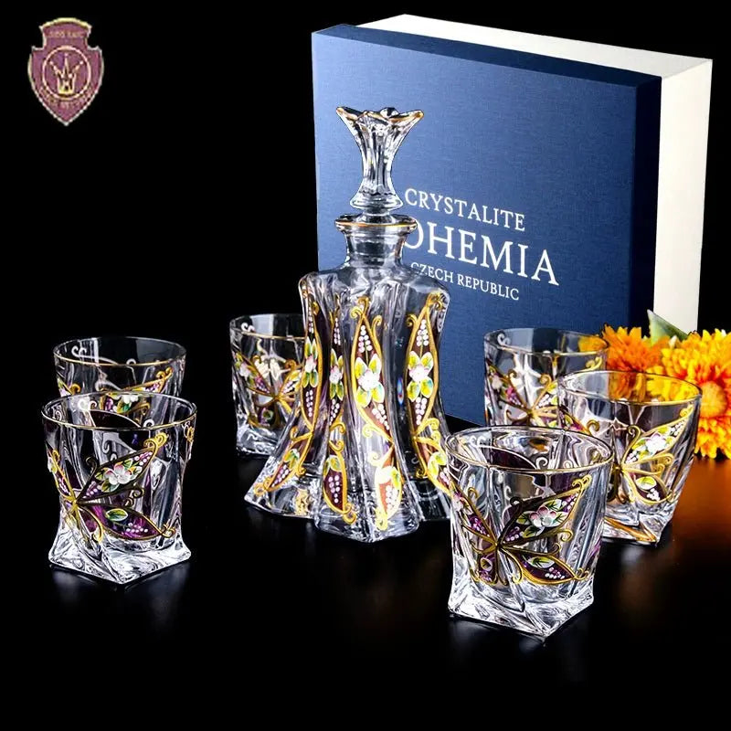 Bohemia Crystal Glass Whiskey & Wine Set - 401ML to 500ML - Julia M LifeStyles
