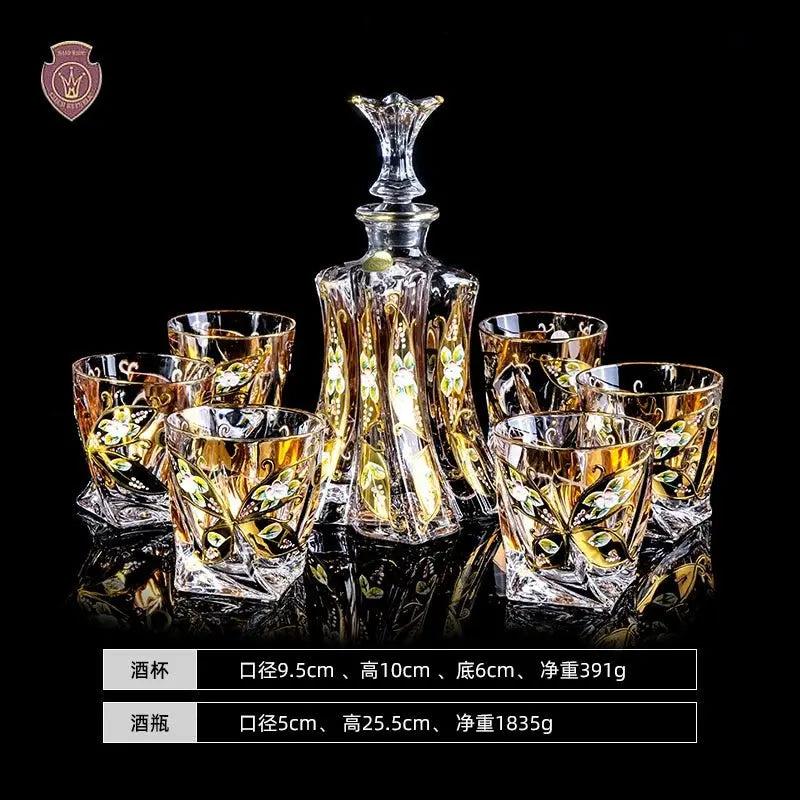 Bohemia Crystal Glass Whiskey & Wine Set - 401ML to 500ML - Julia M LifeStyles