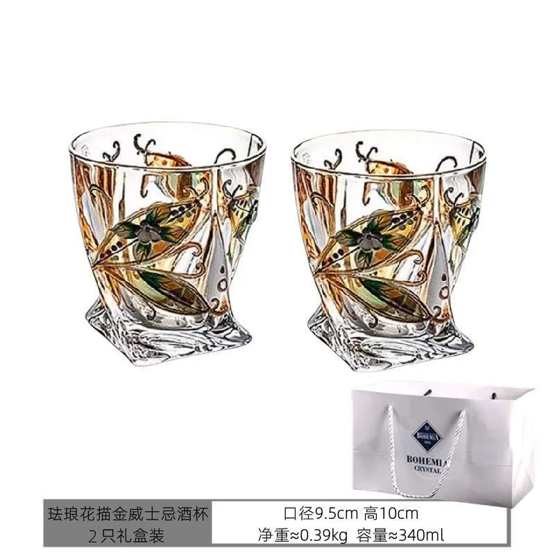Bohemia Crystal Glass Whiskey & Wine Set - 401ML to 500ML - Julia M LifeStyles