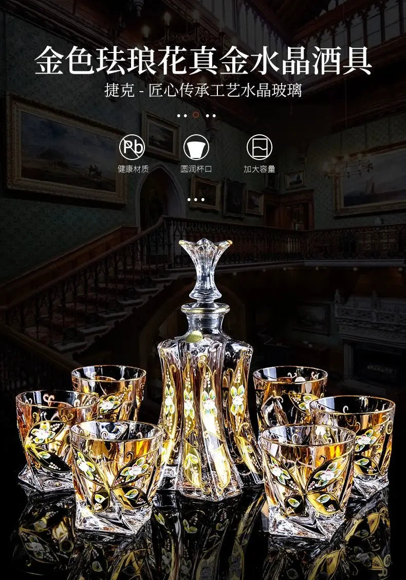 Bohemia Crystal Glass Whiskey & Wine Set - 401ML to 500ML - Julia M LifeStyles