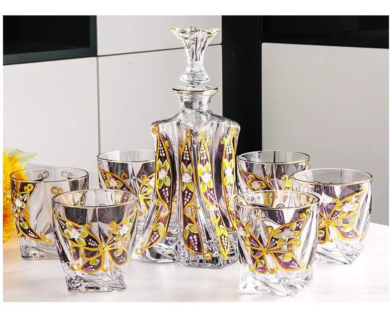 Bohemia Crystal Glass Whiskey & Wine Set - 401ML to 500ML - Julia M LifeStyles