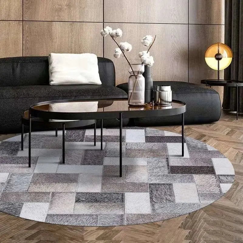Geometric Pattern Round Carpet - Anti-Slip & Machine Washable - Julia M LifeStyles