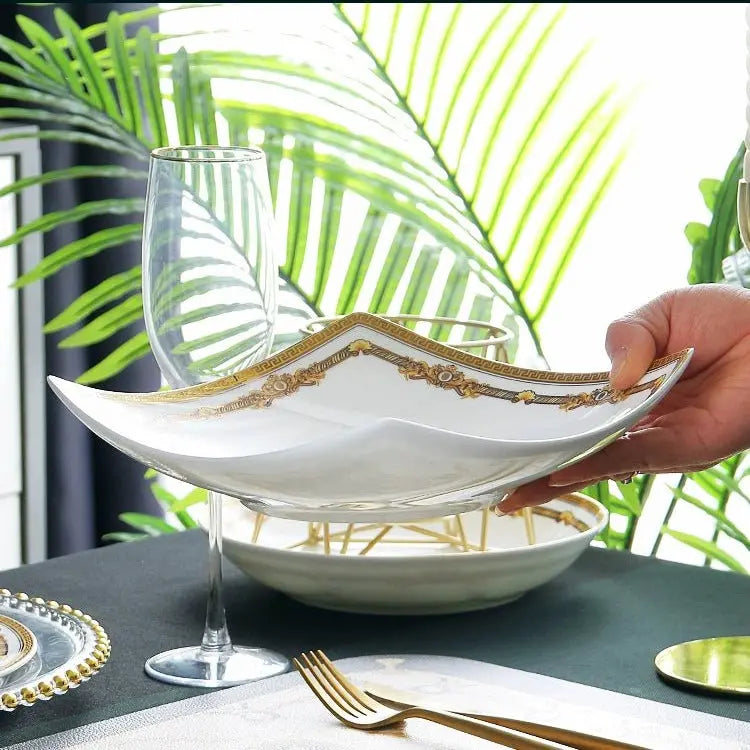 Bone China Deep Dinner Plate 10 Suit Plates 8-Inch Soup Plate For Home Salad Dish Creative Dinner Plate Square Angle Plate - Julia M LifeStyles