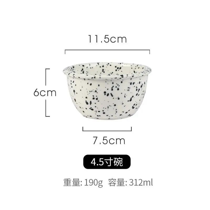 Japanese Style Retro Black White Spotted Ceramic Tableware Set - Julia M LifeStyles