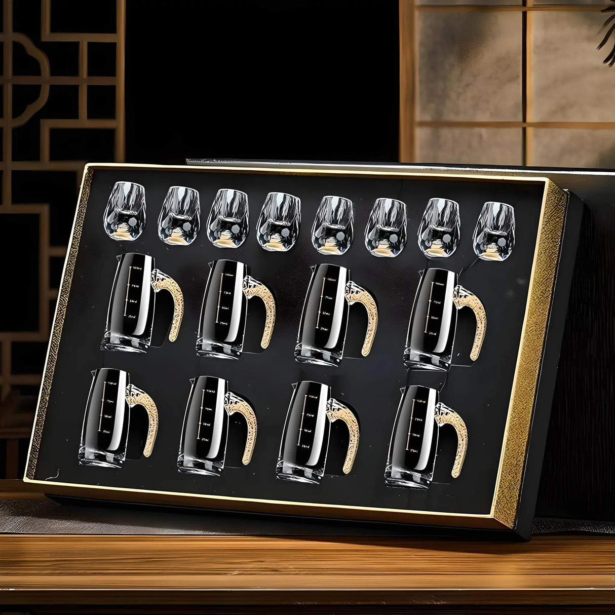 Crystal Elegance: 10-Piece White Wine Glass Set with Gold Accents - Julia M LifeStyles