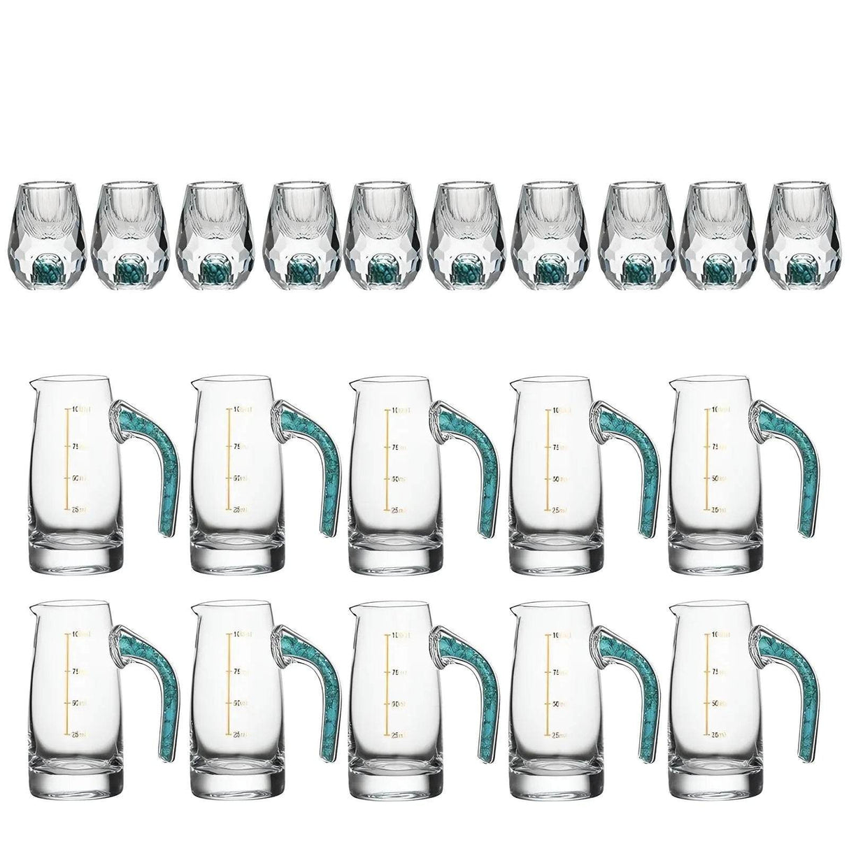 Crystal Elegance: 10-Piece White Wine Glass Set with Gold Accents - Julia M LifeStyles