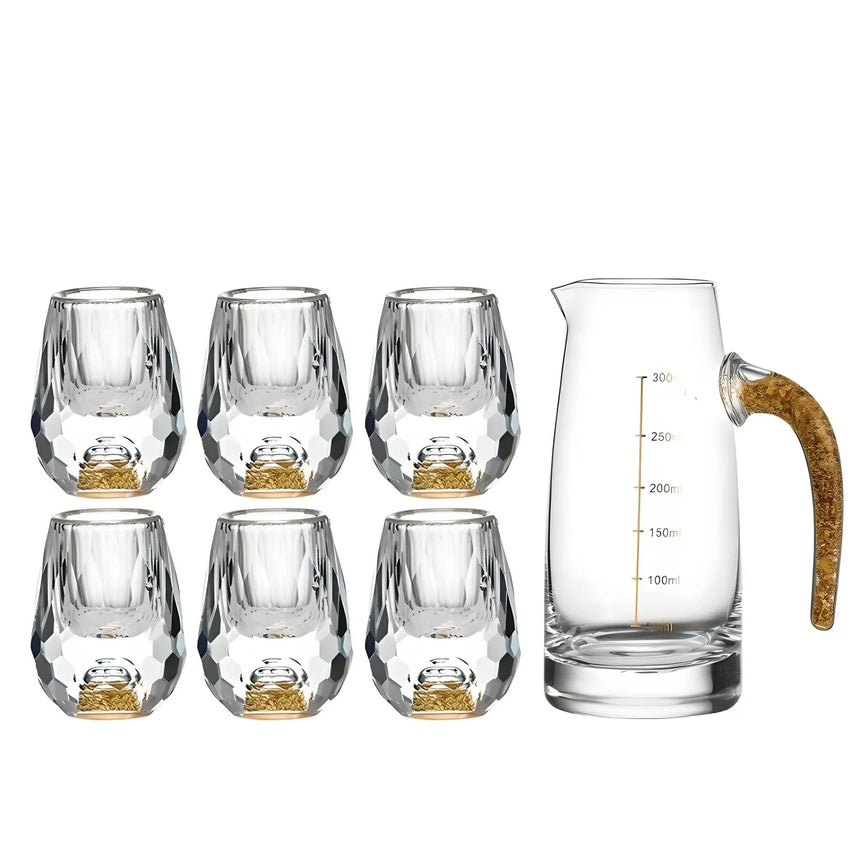 Crystal Elegance: 10-Piece White Wine Glass Set with Gold Accents - Julia M LifeStyles