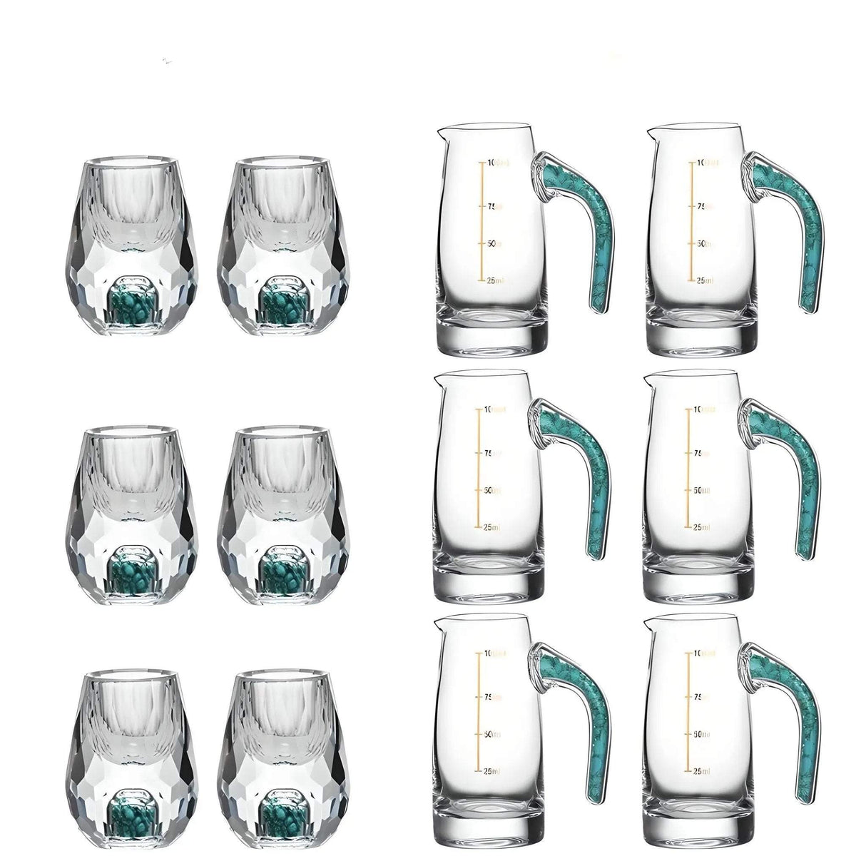 Crystal Elegance: 10-Piece White Wine Glass Set with Gold Accents - Julia M LifeStyles