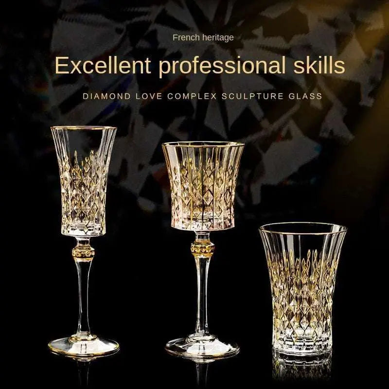 European Elegance Crystal Whiskey and Wine Glass Set - Julia M LifeStyles