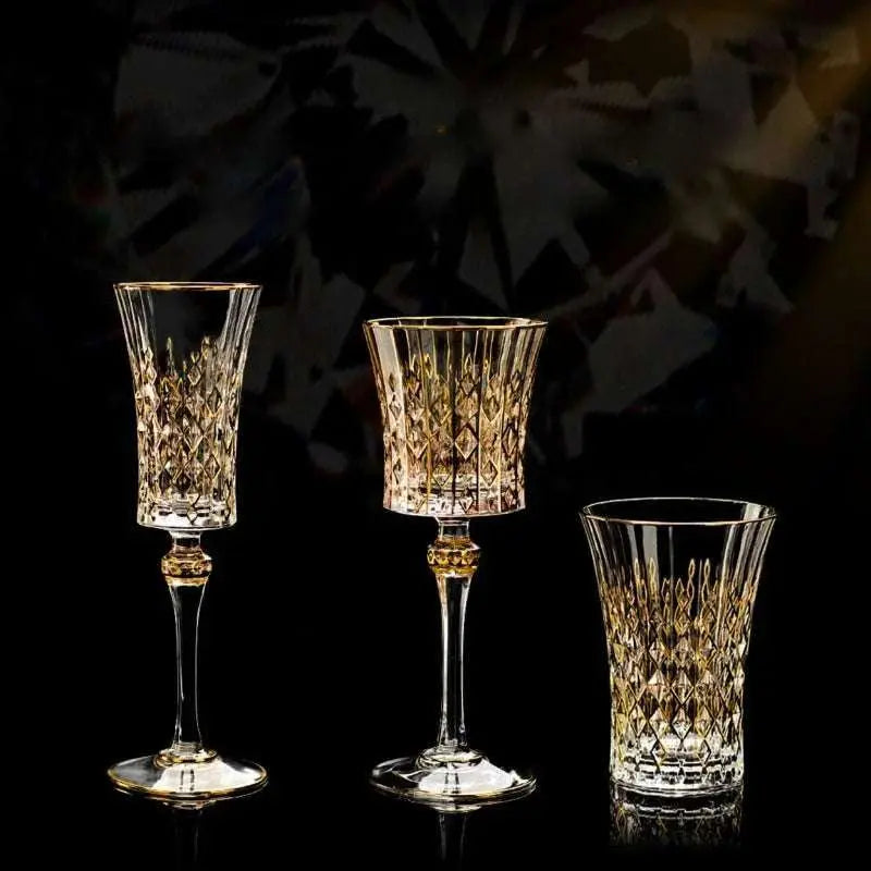 European Elegance Crystal Whiskey and Wine Glass Set - Julia M LifeStyles