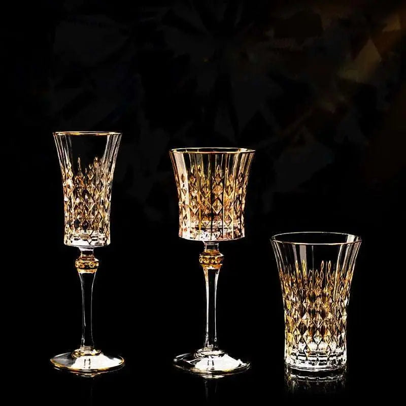 European Elegance Crystal Whiskey and Wine Glass Set - Julia M LifeStyles