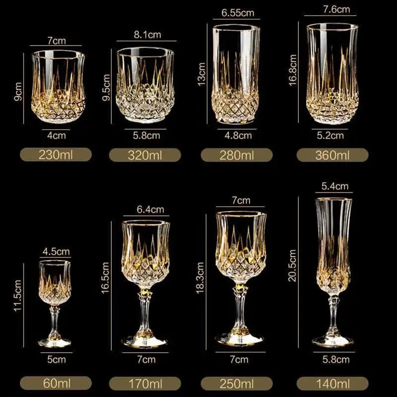 European Elegance Crystal Whiskey and Wine Glass Set - Julia M LifeStyles