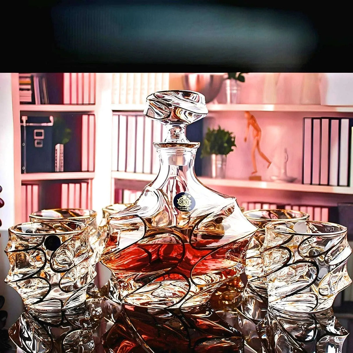 Gold-Lined Crystal Whisky & Wine Glass Set - Julia M LifeStyles