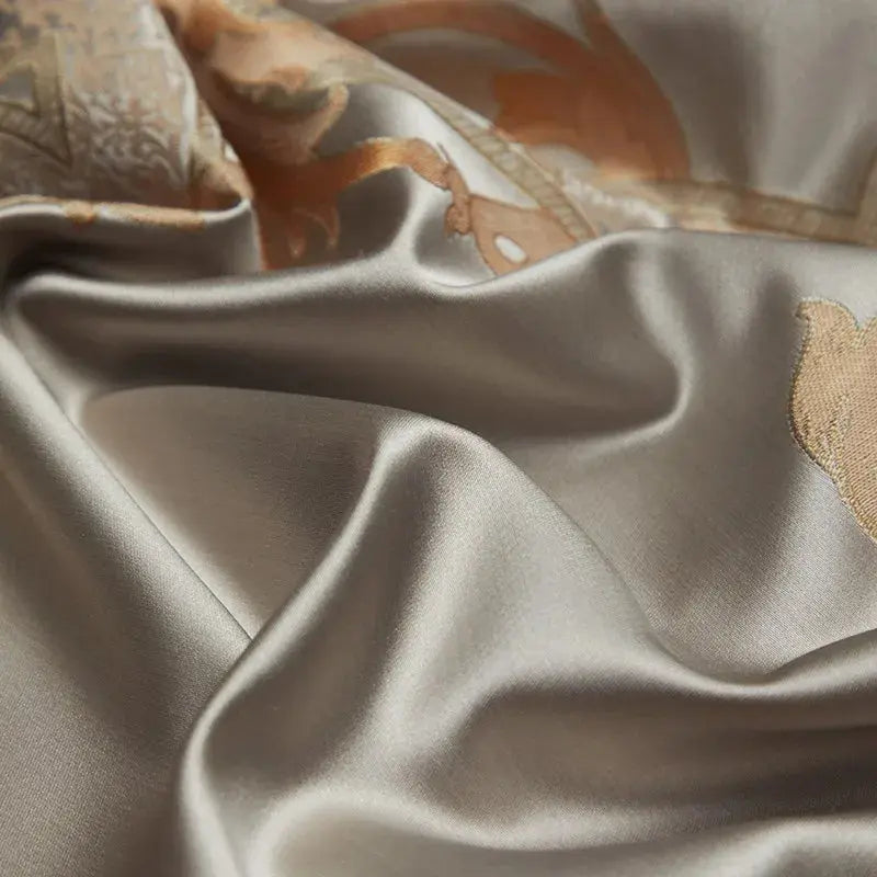 Silk-Like Satin 7-Piece Duvet Cover Set with Double Stitching & Pillowcases - Julia M LifeStyles