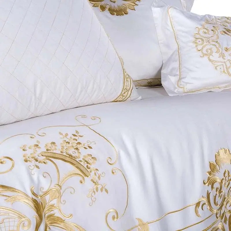 Elegance in Cotton: Luxurious Embroidered Duvet Cover Set - Julia M LifeStyles