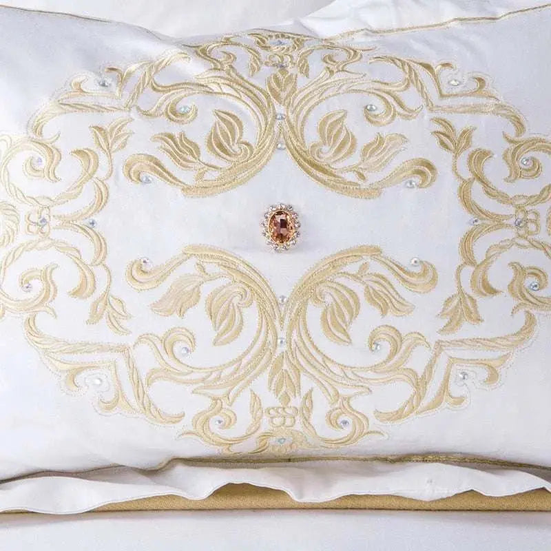 Elegance in Cotton: Luxurious Embroidered Duvet Cover Set - Julia M LifeStyles