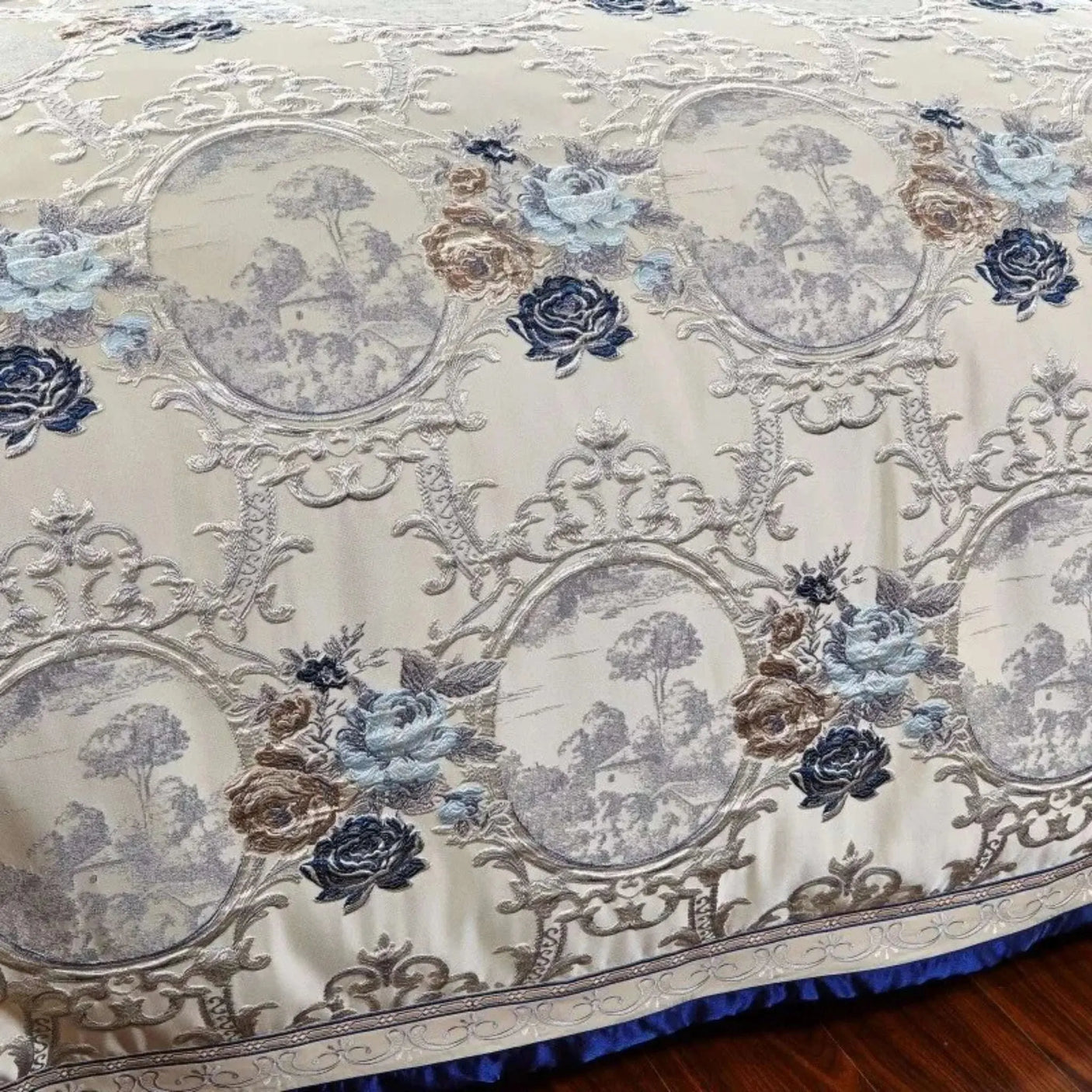 4/6/10Pcs Luxury Royal US Queen King size Bedding Set Stain Jacquard King/Queen Size Bed set Cotton Bed Spread Duvet Cover set - Julia M LifeStyles
