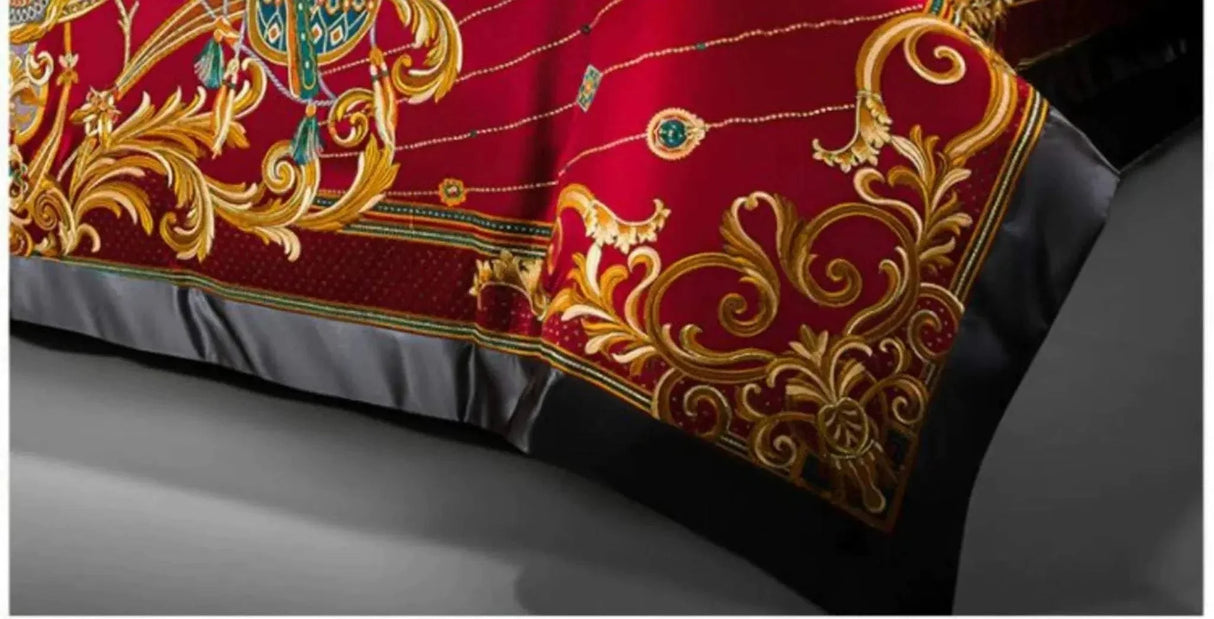 European Embroidery palace style silk cotton bedspread set for 1.8M bed with elegant embroidery and satin weave