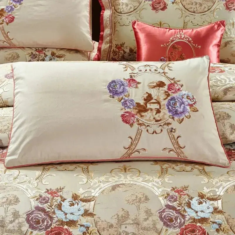 Luxury Jacquard Cotton Bedding Set - King/Queen Size - Julia M LifeStyles