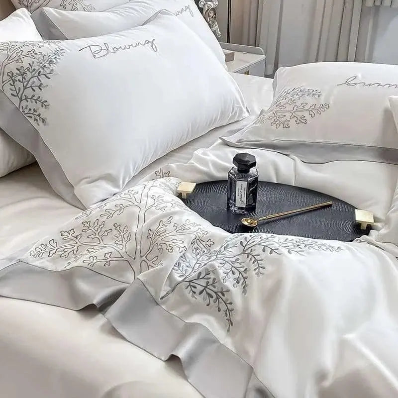 Luxury Cotton Duvet Cover Set - 1000TC Egyptian Cotton Fabric - Julia M LifeStyles