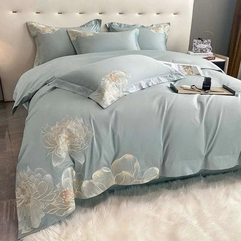 Egyptian cotton Floral embroidery | King Queen - Julia M LifeStyles