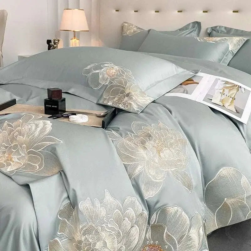 Egyptian cotton Floral embroidery | King Queen - Julia M LifeStyles