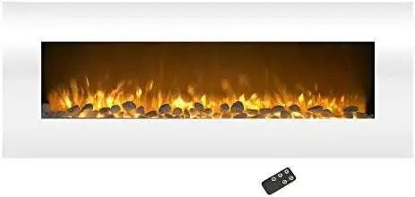 50" White Electric Fireplace with Remote - Julia M LifeStyles