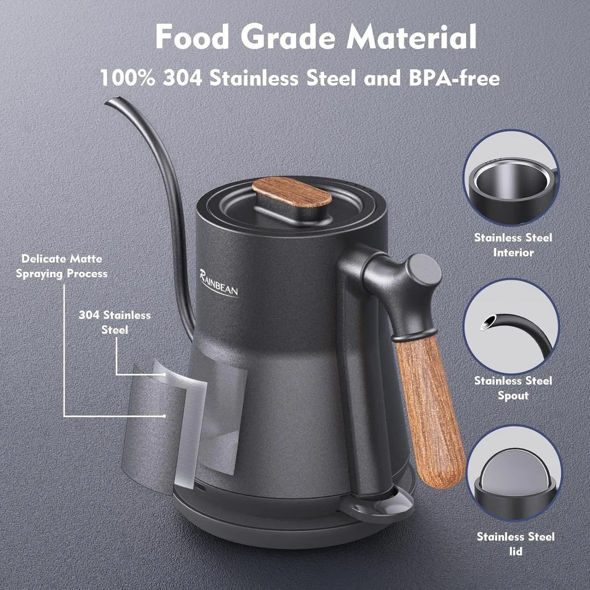 Gooseneck Electric Kettle for Precision Pouring and Rapid Heating - Julia M LifeStyles
