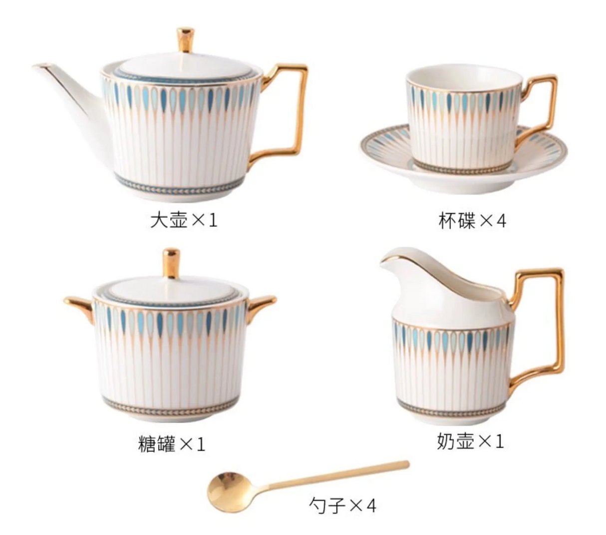 Luxury European-Style Bone China Tea Set for Six - Julia M LifeStyles