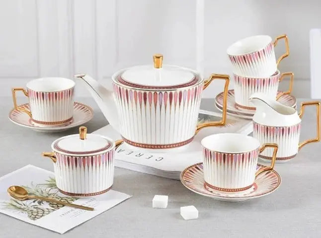 Luxury European-Style Bone China Tea Set for Six - Julia M LifeStyles