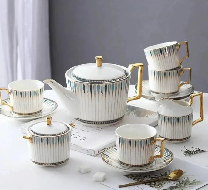 Luxury European-Style Bone China Tea Set for Six - Julia M LifeStyles