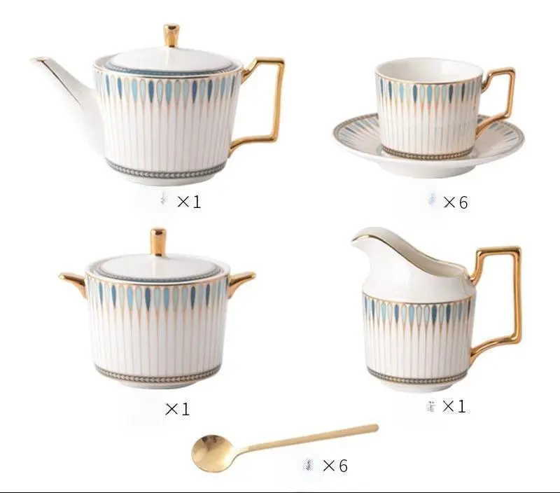 Luxury European-Style Bone China Tea Set for Six Julia M Home & Kitchen