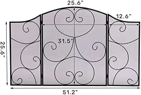 Vintage-Black Heavy Duty Fireplace Screen - Julia M LifeStyles