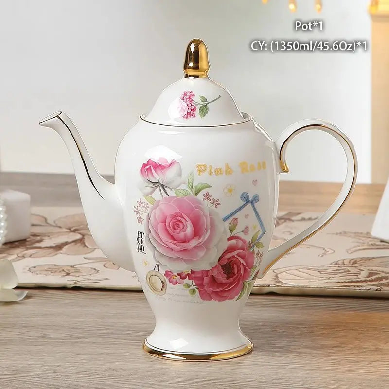 Vintage Bone China Tea Pot British Ceramic Teapot Europe Porcelain Coffee Pot Cafe Drinkware Advanced Teaware Drop Shipping - Julia M LifeStyles