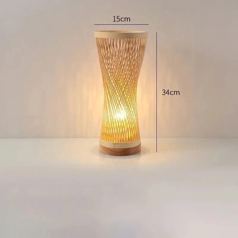 Julia M Lifestyles Modern Hand Knitted Bamboo Table Lamp - Julia M LifeStyles