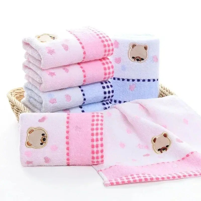 Cute Cartoon Bear Jacquard Cotton Face Towels - 2pcs Set - Julia M LifeStyles