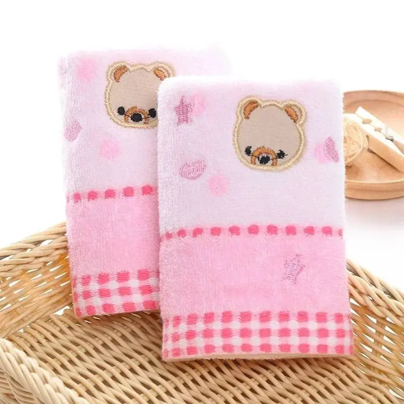Cute Cartoon Bear Jacquard Cotton Face Towels - 2pcs Set - Julia M LifeStyles