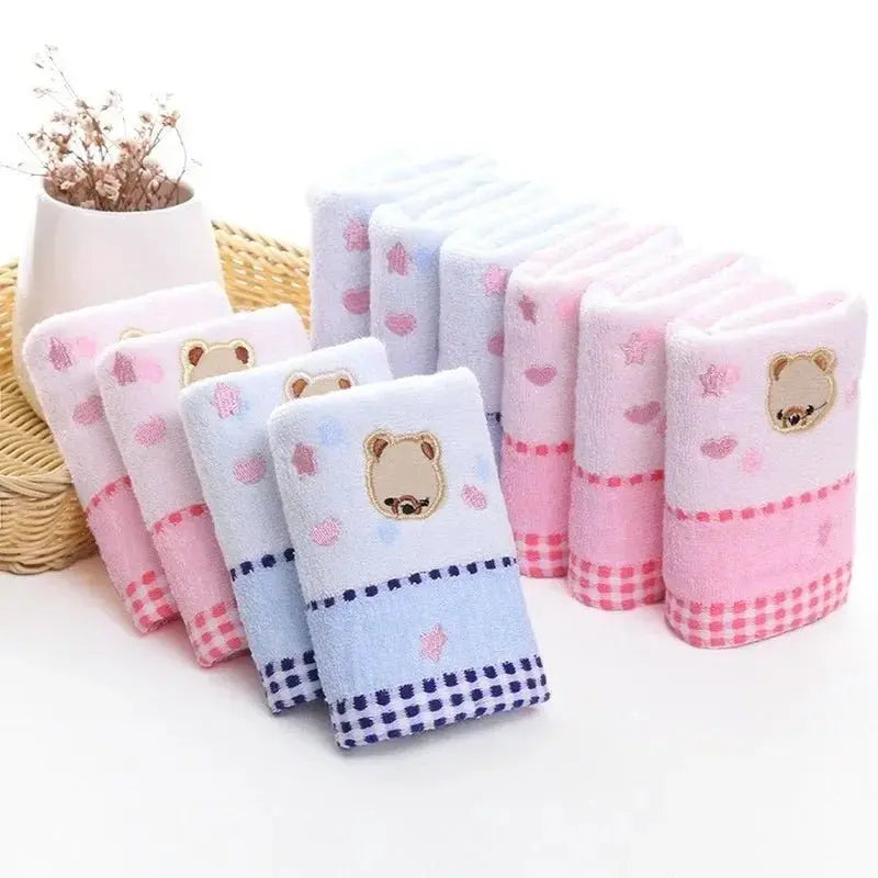 Cute Cartoon Bear Jacquard Cotton Face Towels - 2pcs Set - Julia M LifeStyles