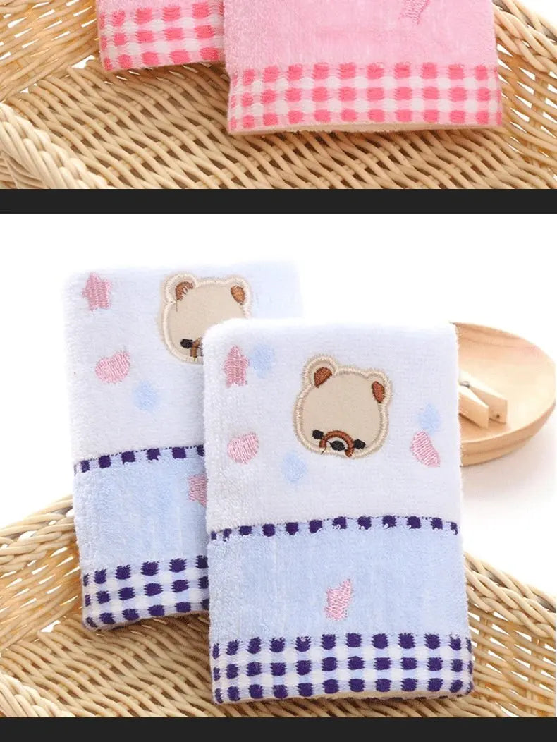 Cute Cartoon Bear Jacquard Cotton Face Towels - 2pcs Set - Julia M LifeStyles
