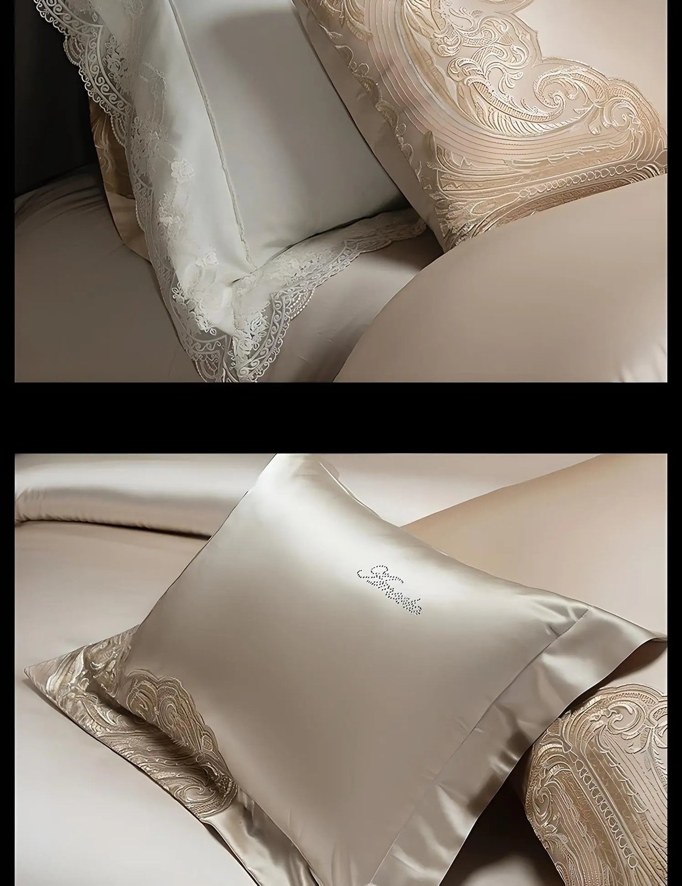 Luxury Pure Cotton Lace Bedding Set - Four-Piece European Style - Julia M LifeStyles