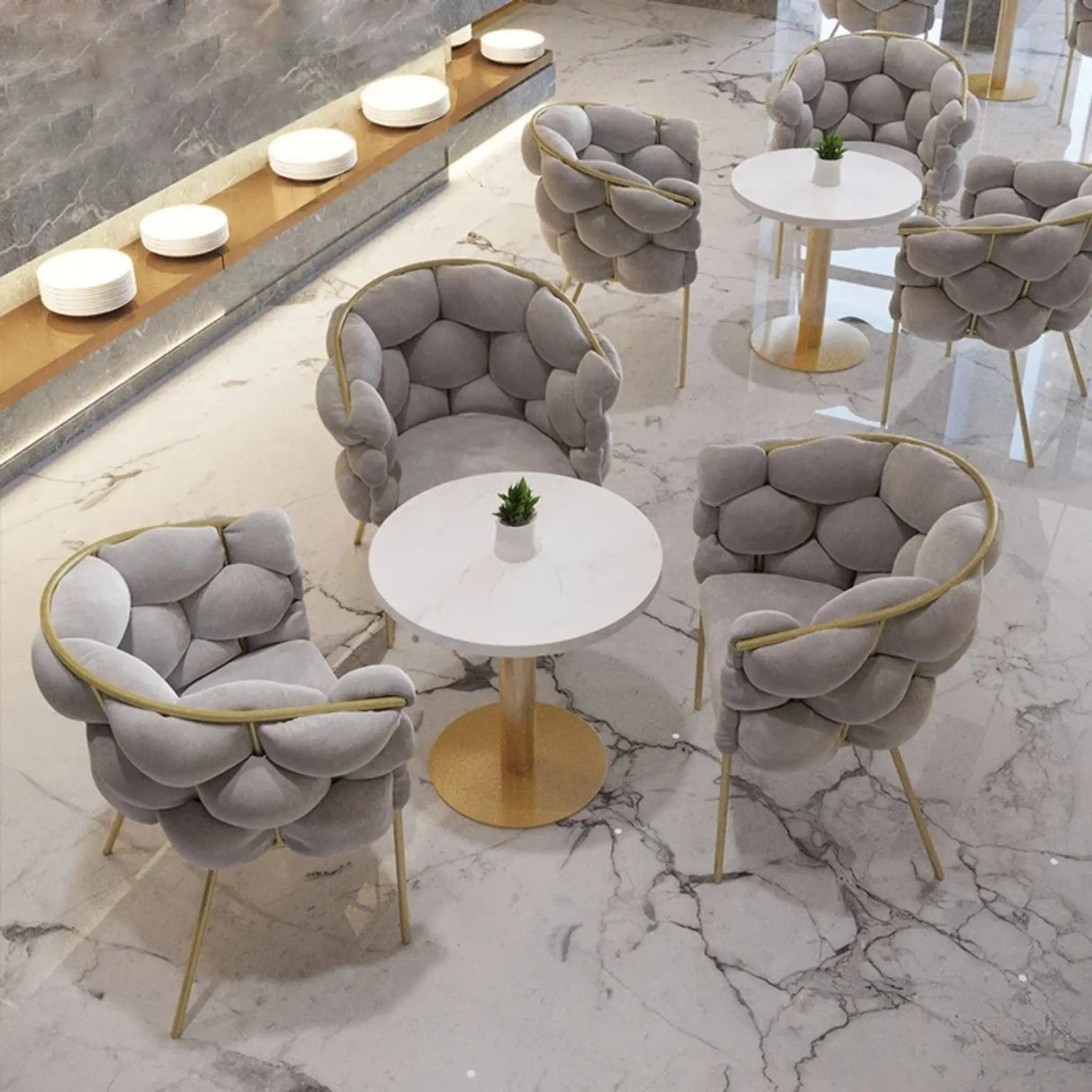 Nordic Velvet Dining Chairs Modern Living Room Furniture - Julia M LifeStyles