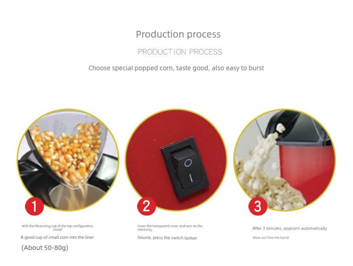 Mini 110V Automatic Popcorn Machine for Home and Kids' Parties - Julia M LifeStyles