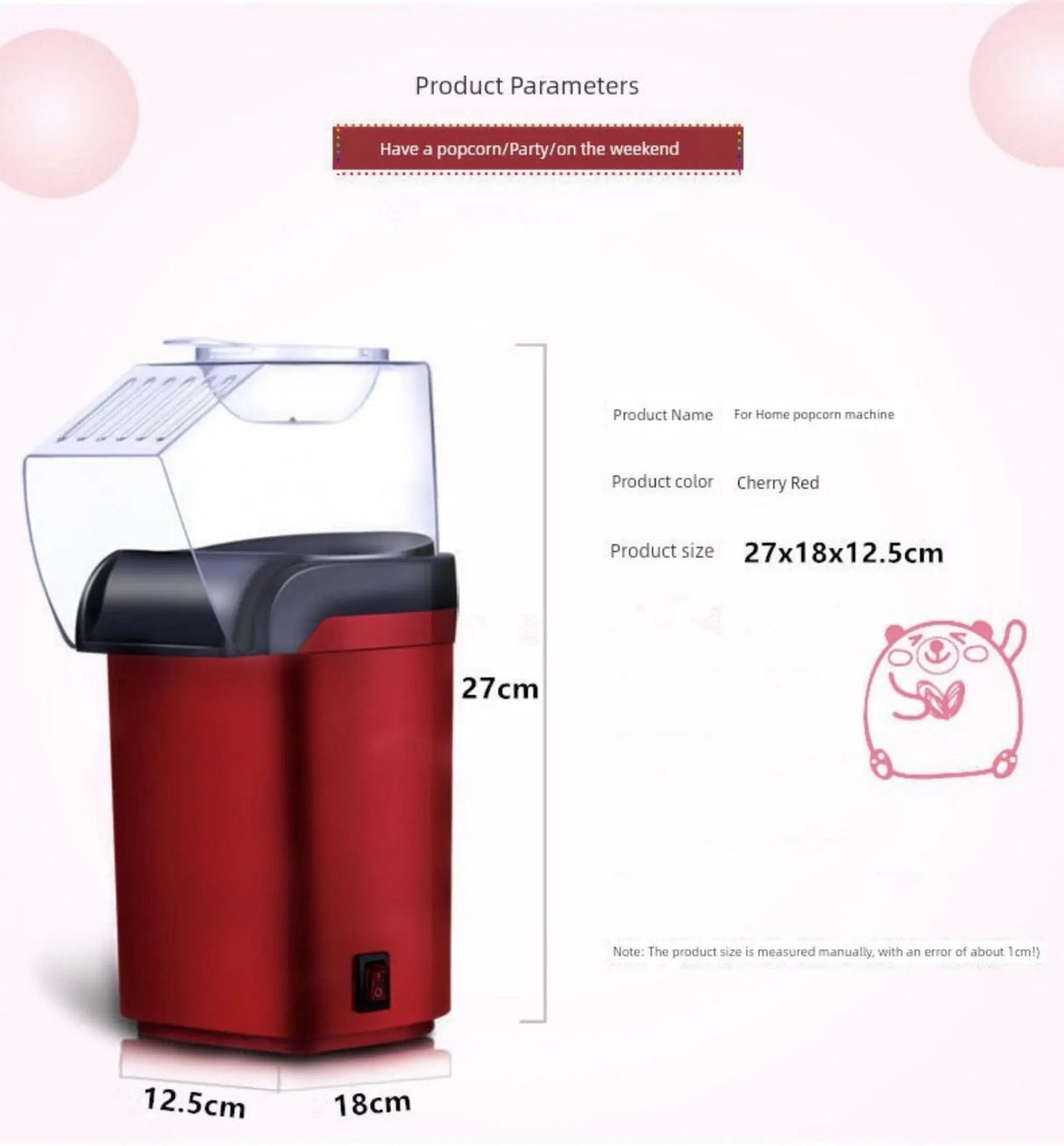 Mini 110V Automatic Popcorn Machine for Home and Kids' Parties - Julia M LifeStyles