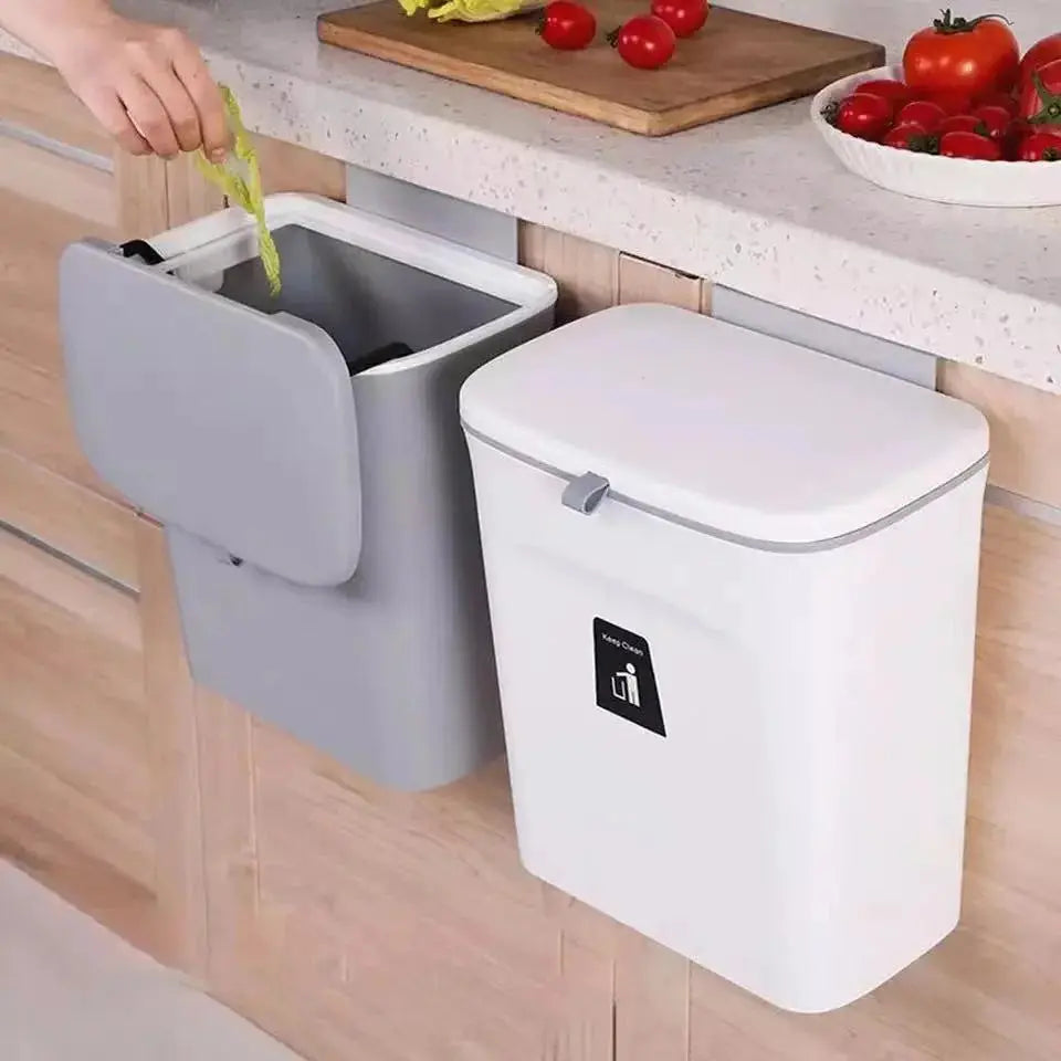 Space-Saving Wall-Mounted Kitchen Trash Bin Kitchen Trash Can Julia M Home & Kitchen