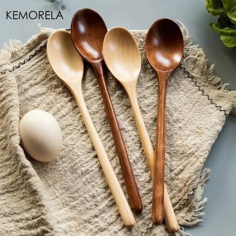 4PCS Korean Style Wooden Soup Tableware 🥄 - Julia M LifeStyles