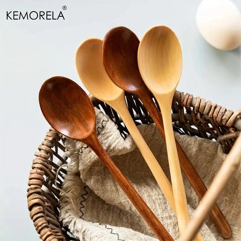 4PCS Korean Style Wooden Soup Tableware 🥄 - Julia M LifeStyles