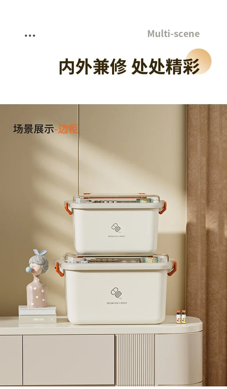 Large Capacity Medicine Box Portable Home First Aid Medical Kit Family Emergency Medicine Box with Multi-layer Drug Storage Case - Julia M LifeStyles