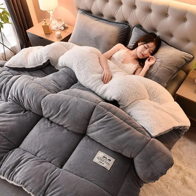 Household Milk Double-sided Velvet Lamb Wool Winter Blanket Warm Double-sided Velvet Core - Julia M LifeStyles