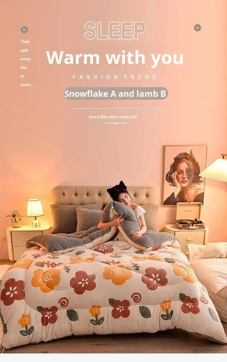 Household Milk Double-sided Velvet Lamb Wool Winter Blanket Warm Double-sided Velvet Core - Julia M LifeStyles